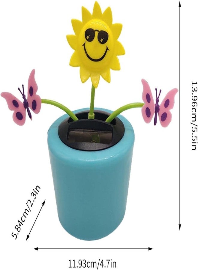 Bwexxt Cute Solar Dancing Flowers Swinging Sunflower Insect Flip Flap Flowers Eco-Friendly Solar Power Bobblehead Dancing Flowers for Solar Power Kits Car Home Solar Power Kits Funny Ornaments Decorations - Image 2